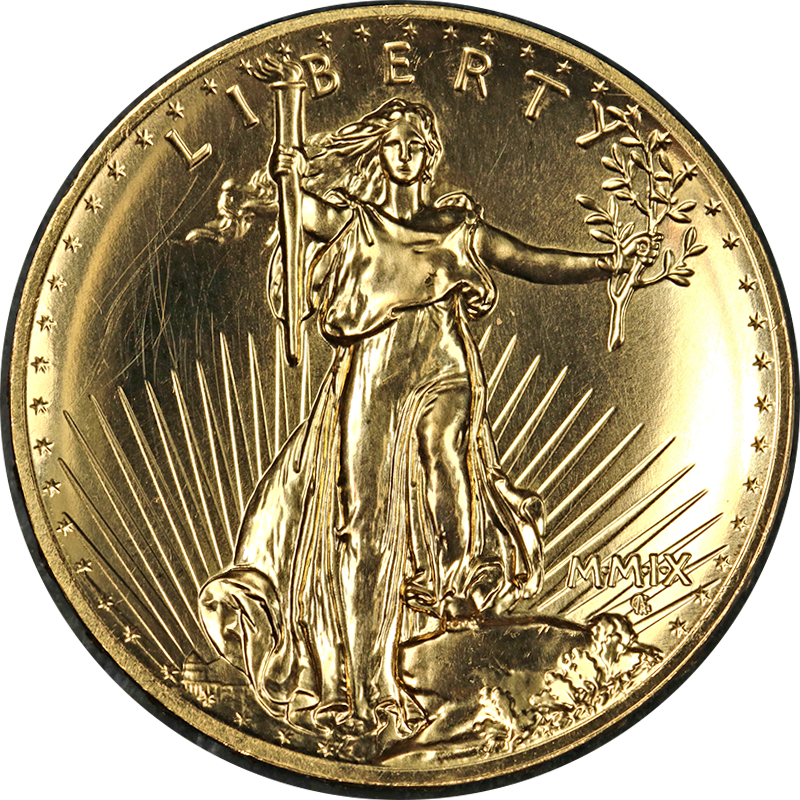 2009 $20 Gold Ultra High Relief Double Eagle - Lightly Impaired