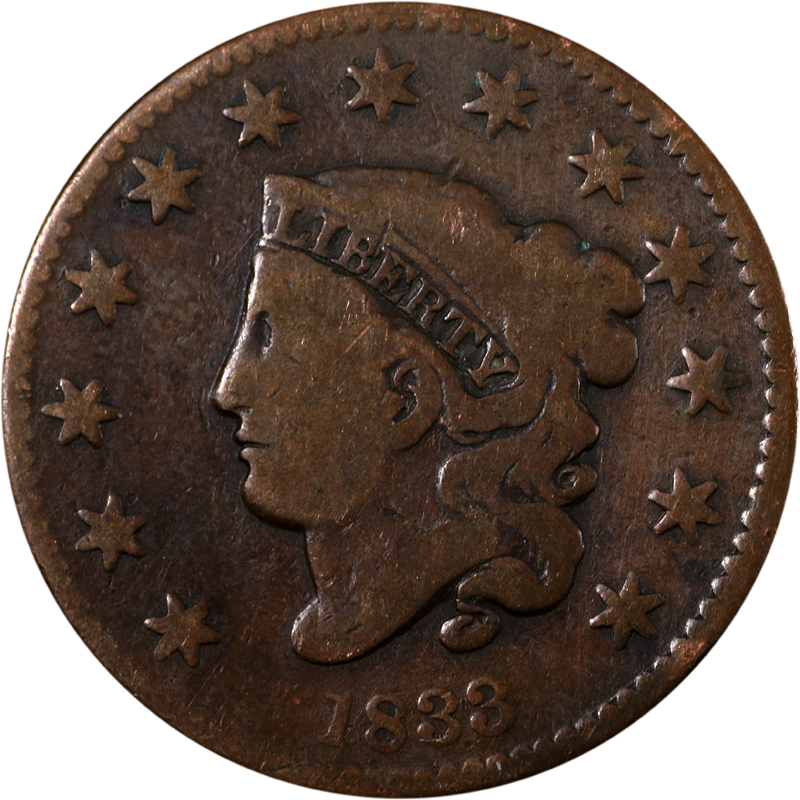 1833 Large Cent - Sratches