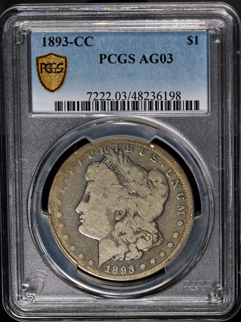 1893-CC Morgan Silver Dollar PCGS AG03 Key Date Nice Strike