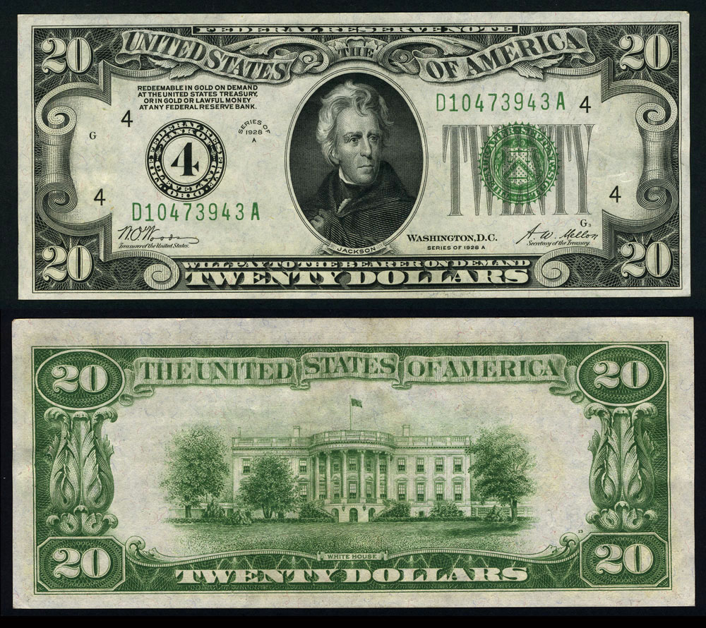 FR. 2051 D $20 1928-A Federal Reserve Note Cleveland CU