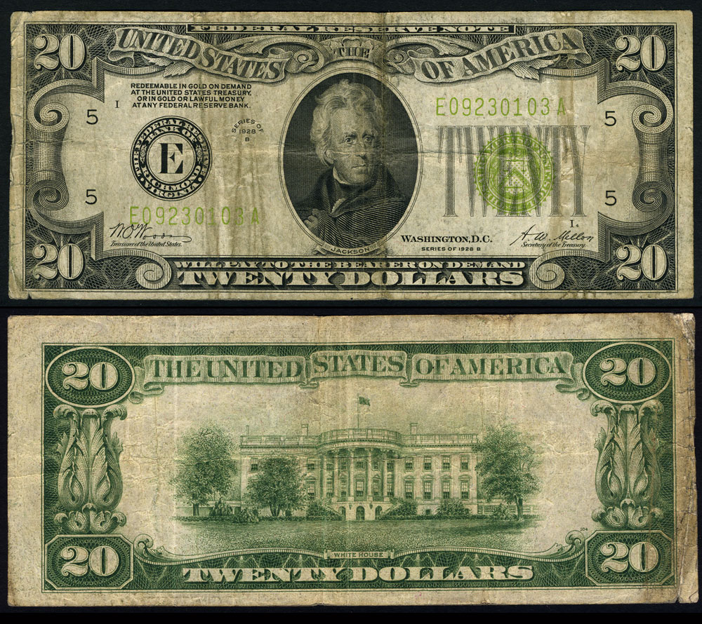 FR. 2052 E $20 1928-B Federal Reserve Note Richmond LGS Fine