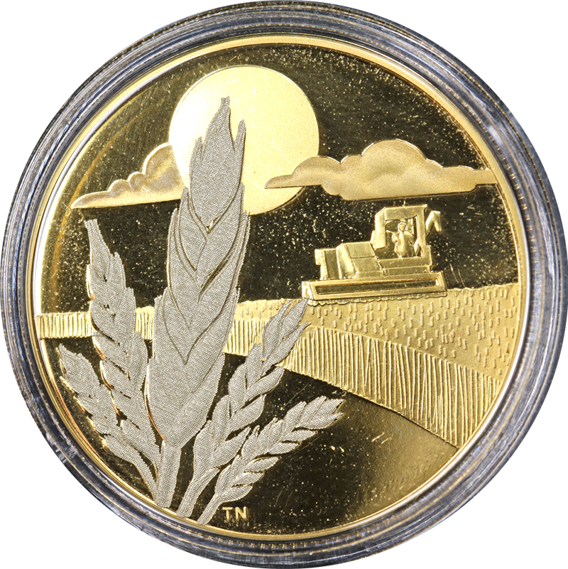 2003 Kanada Gold 100 $ Weaving the Breadbasket of the World 14kt 1/4oz PP COA - Bild 1 von 2