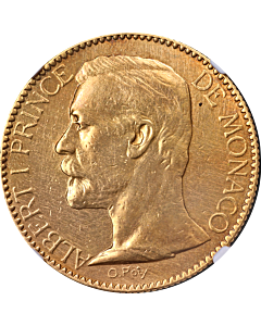 1895 A Monaco Gold 100 Franc NGC AU Details Obverse Repaired