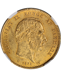 1873 HC CS Denmark Gold 20 Kroner NGC MS62