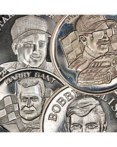 NASCAR 1 Ounce Silver - Racing Greats: Earnhardt, Allison, Rudd, Gant - .999