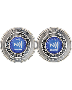 Mint ID 1 Ounce Silver .999 Fine NFC Chip Verified Round - 2 Piece Lot