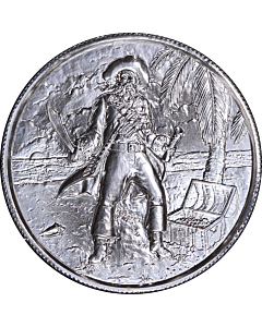 No Prey No Pay 2 Ounce Silver - The Pirate & Treasure Chest .999 Fine - B